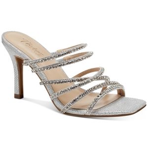 Thalia Sodi Women's Dahlia Embellished Dress Sandals - Silver, used with defects